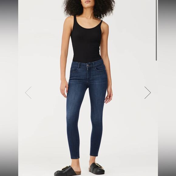 DL1961 Margaux InstaSculpt  Dark Wash Mid Rise Ankle Skinny Jeans Size 29 - Picture 1 of 13